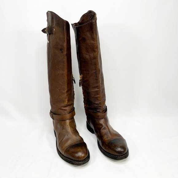 RAG & BONE Abbey Riding Boot Dark Brown Distressed - Picture 4 of 8